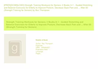 [FREE][DOWNLOAD] Strength Training Workouts for Seniors 2 Books In 1 - Guide