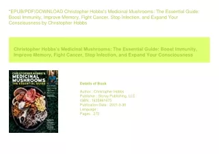 *EPUB/PDF)DOWNLOAD Christopher Hobbs's Medicinal Mushrooms The Essential Gui