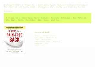 Download [PDF] 8 Steps to a Pain-Free Back Natural Posture Solutions for Pai
