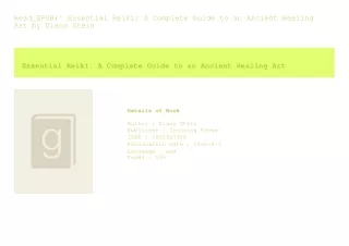 Read_EPUB)^ Essential Reiki A Complete Guide to an Ancient Healing Art  by D