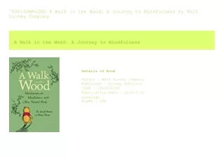 ^PDF)DOWNLOAD A Walk in the Wood A Journey to Mindfulness  by Walt Disney Co