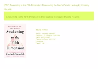 [PDF] Awakening to the Fifth Dimension Discovering the Soul's Path to Healin