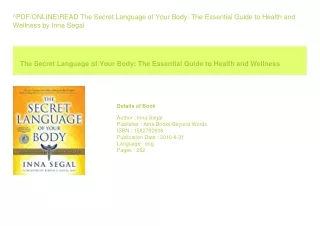 ^PDF/ONLINE)READ The Secret Language of Your Body The Essential Guide to Hea