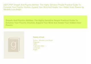 [GET] PDF Empath And Psychic Abilities The Highly Sensitive People Practical