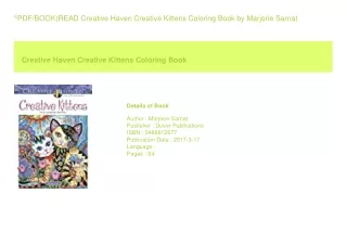 ^PDF/BOOK)READ Creative Haven Creative Kittens Coloring Book  by Marjorie Sa