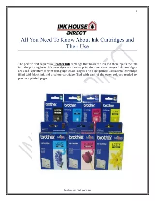 All You Need To Know About Ink Cartridges and Their Use