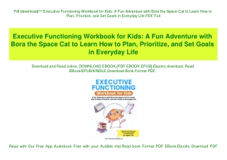 Pdf [download]^^ Executive Functioning Workbook for Kids A Fun Adventure with Bora the Space Cat to Learn How to Plan  P