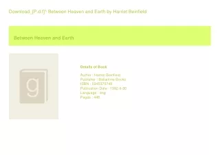 Download_[P.d.f]^ Between Heaven and Earth  by Harriet Beinfield