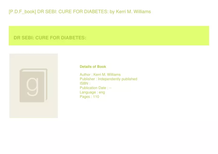 p d f book dr sebi cure for diabetes by kerri