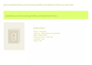 [Download] Identifying and Harvesting Edible and Medicinal Plants  by Steve