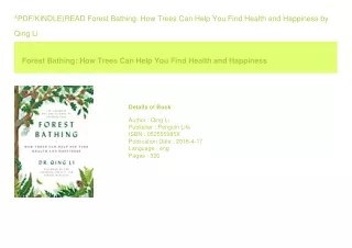 ^PDF/KINDLE)READ Forest Bathing How Trees Can Help You Find Health and Happi