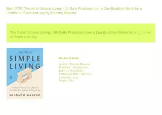 Best [PDF] The Art of Simple Living 100 Daily Practices from a Zen Buddhist