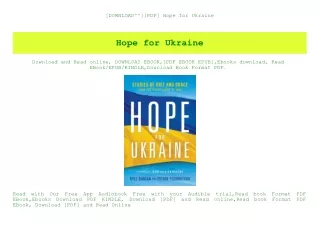 [DOWNLOAD^^][PDF] Hope for Ukraine (DOWNLOAD E.B.O.O.K.^)
