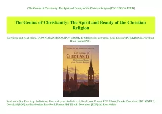 ^READ) The Genius of Christianity The Spirit and Beauty of the Christian Religion [PDF EBOOK EPUB]