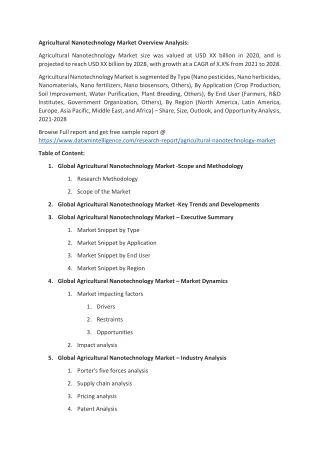 agricultural nanotechnology market overview