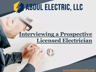 Interviewing a Prospective Licensed Electrician