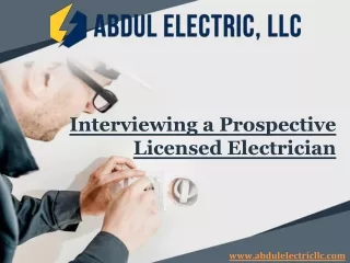 interviewing a prospective licensed electrician