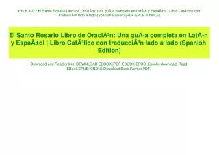 #^R.E.A.D.^ El Santo Rosario Libro de OraciÃƒÂ³n Una guÃƒÂ­a completa en LatÃƒÂ­n y EspaÃƒÂ±ol  Libro CatÃƒÂ³lico con tr