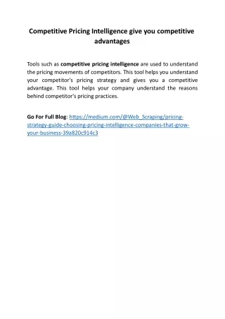 competitive pricing intelligence give