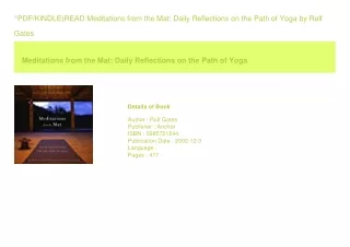 ^PDF/KINDLE)READ Meditations from the Mat Daily Reflections on the Path of Y