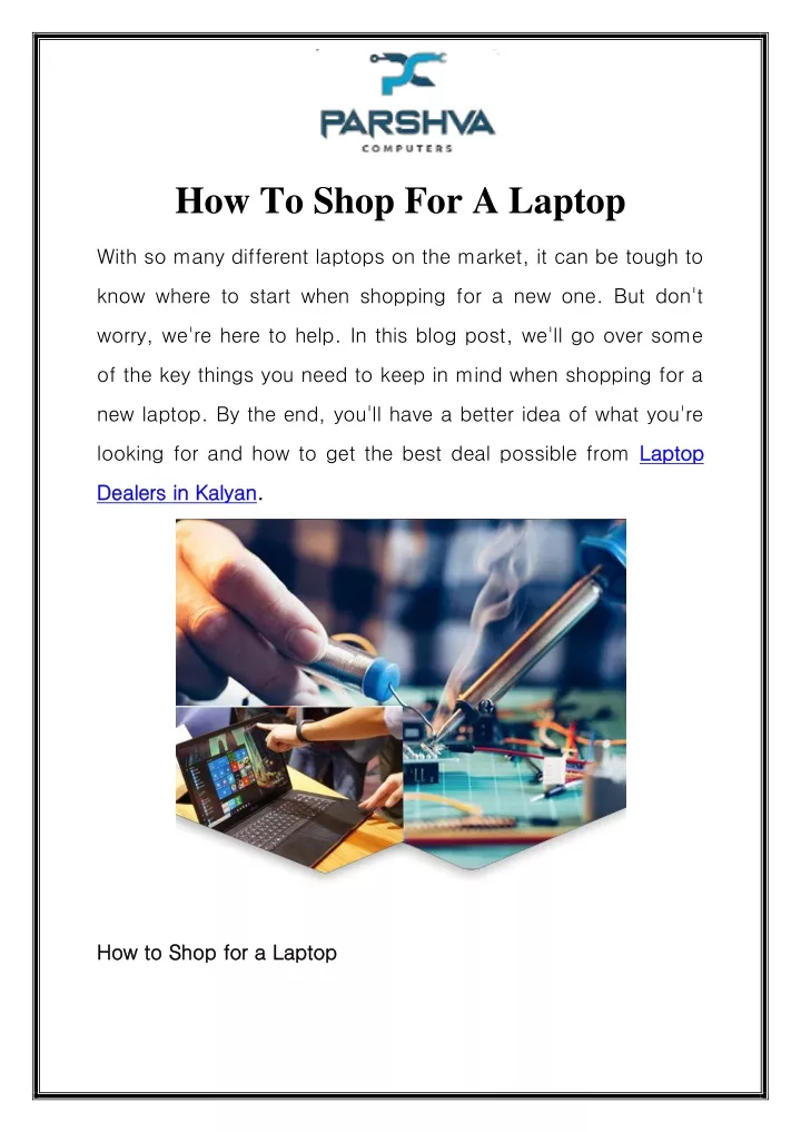 how to shop for a laptop