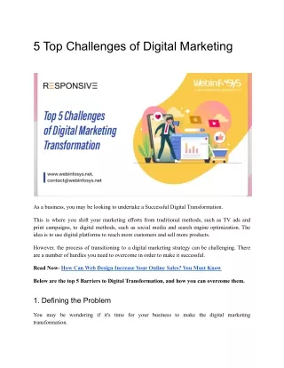 5 Top Challenges of Digital Marketing