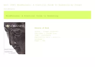 Best [PDF] Mindfulness A Practical Guide to Awakening  by Joseph Goldstein