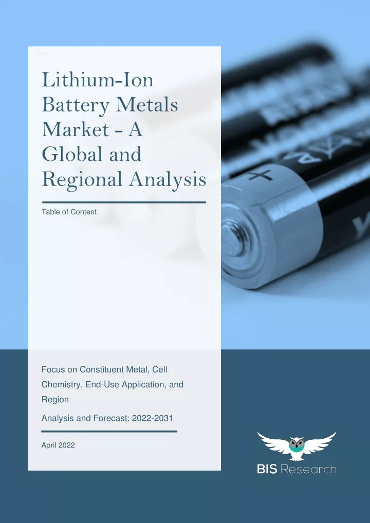 sres lithium ion battery metals market a global