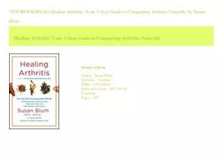 ^PDF/BOOK)READ Healing Arthritis Your 3-Step Guide to Conquering Arthritis N
