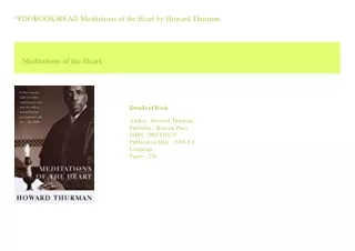 ^PDF/BOOK)READ Meditations of the Heart  by Howard Thurman