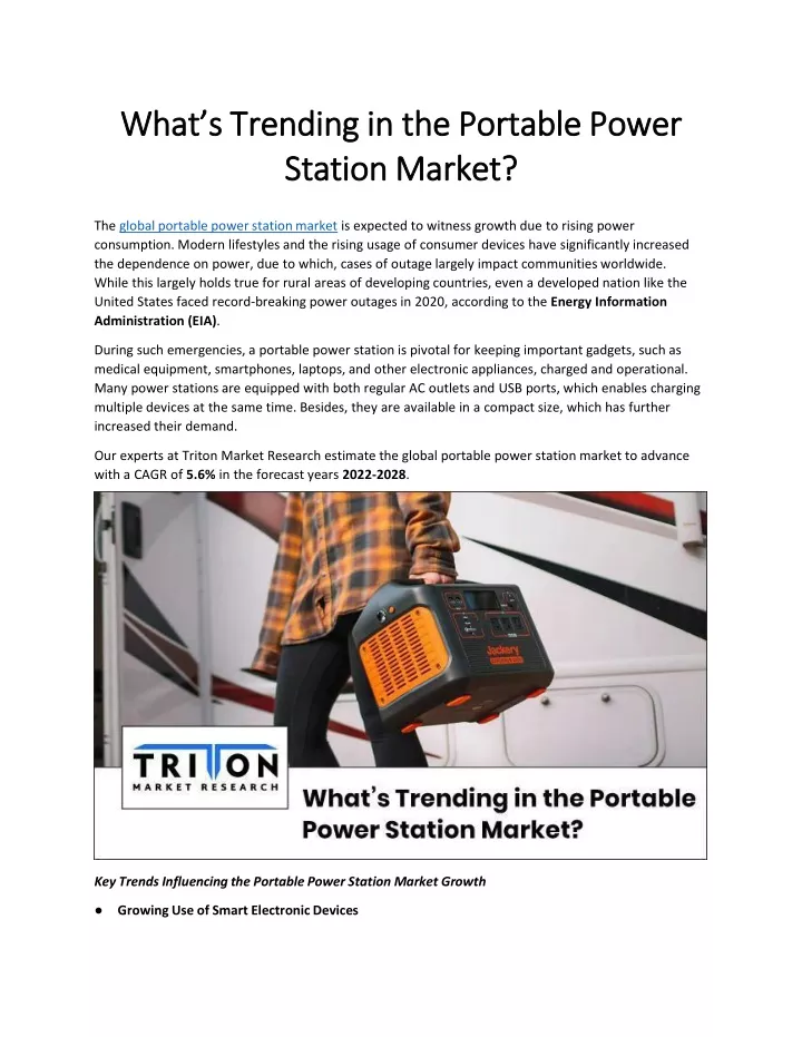 what s trending in the portable power station market