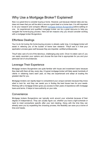 Why Use a Mortgage Broker