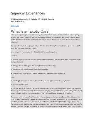 supercar experiences