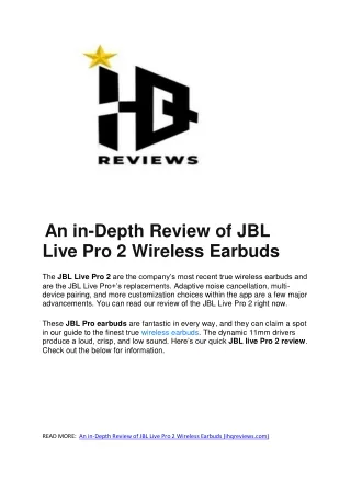 an in depth review of jbl live pro 2 wireless