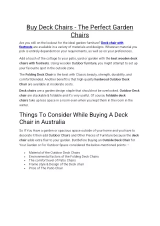 Buy Deck Chairs