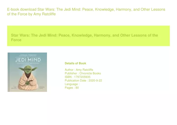 e book download star wars the jedi mind peace