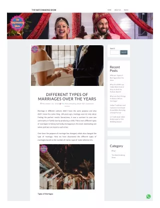 Different Types of Marriages Over the Years