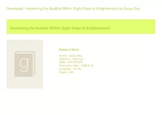Download)^ Awakening the Buddha Within Eight Steps to Enlightenment  by Sury