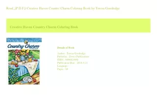 Read_[P.D.F]) Creative Haven Country Charm Coloring Book  by Teresa Goodridg