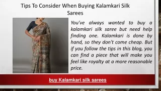 Tips To Consider When Buying Kalamkari Silk Sarees