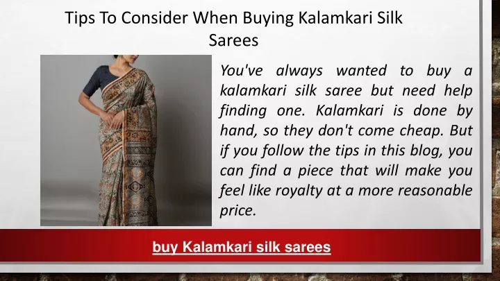 tips to consider when buying kalamkari silk sarees