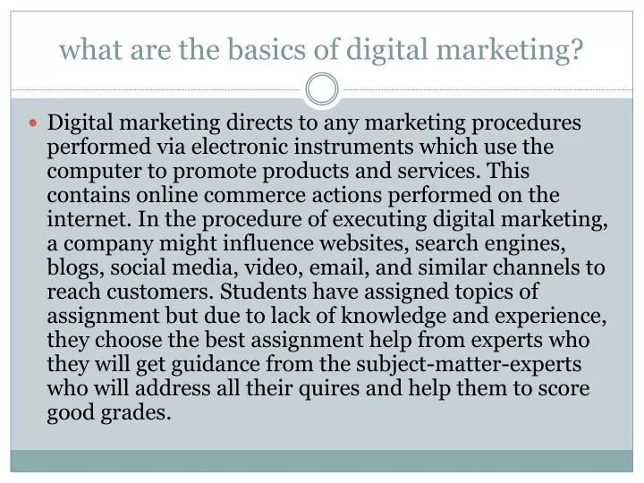 what are the basics of digital marketing