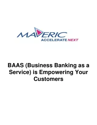 BAAS (Business Banking as a Service) is Empowering Your Customers