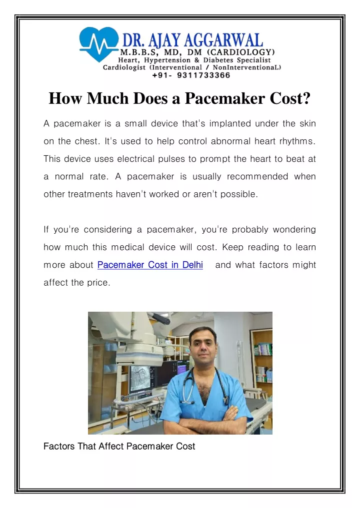 how much does a pacemaker cost