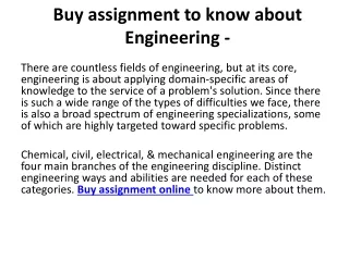 buy assignment to know about engineering