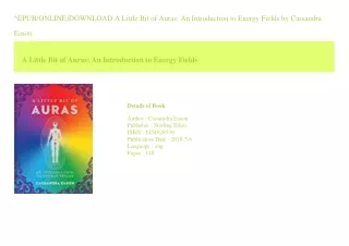 ^EPUB/ONLINE)DOWNLOAD A Little Bit of Auras An Introduction to Energy Fields