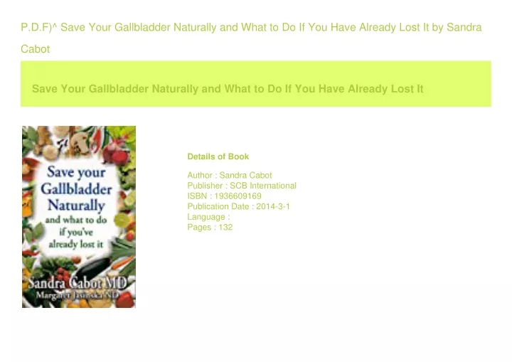 p d f save your gallbladder naturally and what