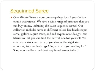 Sequinned Saree