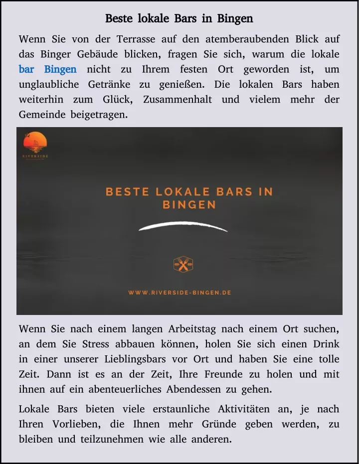 beste lokale bars in bingen beste lokale bars