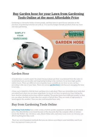Buy Garden hose for your Lawn from Gardening Tools Online at the most Affordable Price